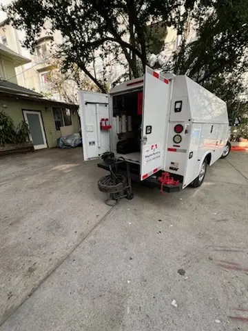 Magnet Plumbing service vehicle on-site for Sewer Line Repair in La Crescenta-Montrose